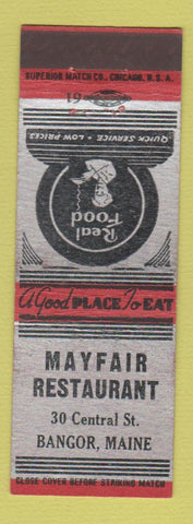 Matchbook Cover - Mayfair Restaurant Bangor ME
