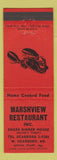Matchbook Cover - Marshview Restaurant West Scarboro ME lobster