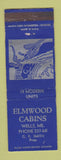 Matchbook Cover - Elmwood Cabins Wells ME girlie WEAR