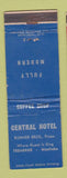 Matchbook Cover - Central Hotel Treherne MB WEAR