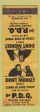 Matchbook Cover - PDQ Cough Remedy Monkey WEAR