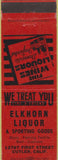 Matchbook Cover - Elkhorn Liquor Sporting Goods Cutler CA