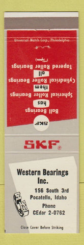 Matchbook Cover - SKF Bearings Western Bearings Pocatello ID