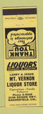 Matchbook Cover - Mount Vernon Liquor Store Bakersfield CA