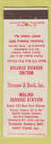 Matchbook Cover - Molino Service oil gas restaurant Hamburg PA