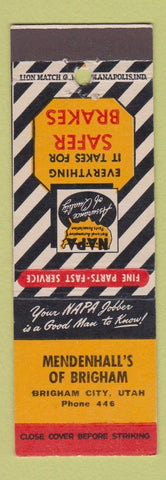 Matchbook Cover - NAPA Auto Parts Mendenhall's Brigham City UT WEAR