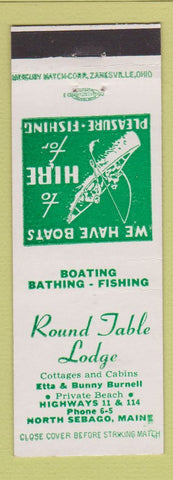 Matchbook Cover - Round Table Lodge North Sebago ME