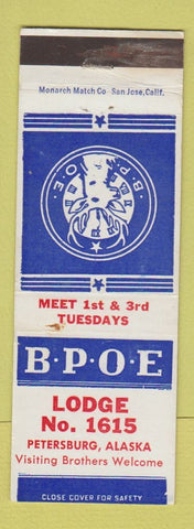 Matchbook Cover - Elks Lodge Petersburg AK WEAR