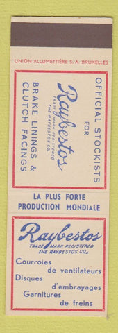 Matchbook Cover - Raybestos Brake Linings Belgium
