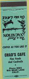 Matchbook Cover - Chad's Cafe Big Bear Lake CA turquoise