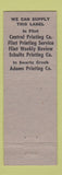 Matchbook Cover - Allied Printing Union Label Flint MI Swartz Creek