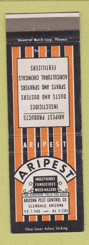 Matchbook Cover - Aripest Insecticides Weed Killers Glendale AZ