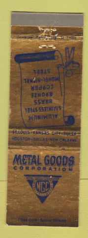 Matchbook Cover - Metal Goods Corp St Louis MO Kansas City Tulsa