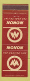 Matchbook Cover - Monon Hoosier Line Railroad