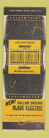 Matchbook Cover - Sunbeam Electric Shaver WEAR