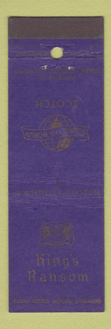 Matchbook Cover - King's Ransom Scotch William Jameson