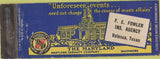 Matchbook Cover - Maryland Insurance FE Fowler Velasco TX