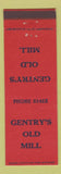 Matchbook Cover - Gentry's Old Mill