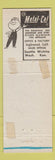Matchbook Cover - Metal Cal C&H Supply Inglewood CA