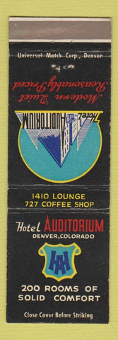Matchbook Cover - Hotel Auditorium Denver Colorado