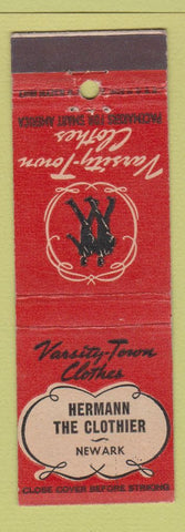 Matchbook Cover - Varisty Town Clothes Hermann Newark NJ