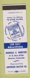 Matchbook Cover - Superior Match Wendell Webster Denver Colorado