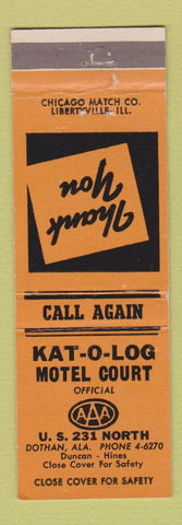 Matchbook Cover - Kat O Log Motel Court Dothan AL