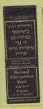 Matchbook Cover - National Metropolitan Hotel Washington DC WEAR