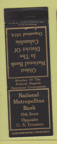 Matchbook Cover - National Metropolitan Hotel Washington DC WEAR