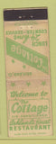 Matchbook Cover - Cottage Restaurant Ashland OH WEAR