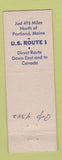 Matchbook Cover - Dysart's Travelodge Motel Falmouth ME