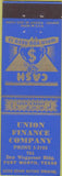 Matchbook Cover - Union Finance Co Fort Worth TX