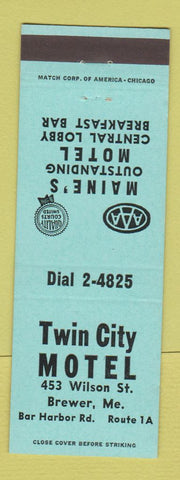 Matchbook Cover - Twin City Motel Brewer ME