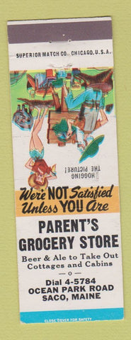 Matchbook Cover - Parent's Grocery Store Saco ME hillbilly
