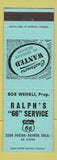 Matchbook Cover - Ralph's Phillips 66 oil gas Denver Colorado Bob Wehrli