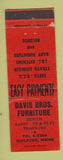 Matchbook Cover - Davis Bros Furniture Guilford ME Zenith Radio WEAR