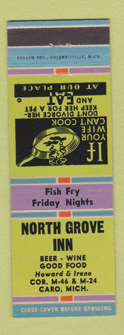 Matchbook Cover - North Grove Inn Caro MI
