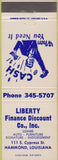 Matchbook Cover - Liberty Finance Co Hammond LA