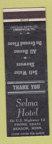 Matchbook Cover - Selma Hotel Benson MN