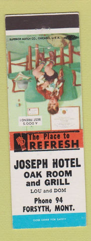Matchbook Cover - Joseph Hotel Oak Room Forsyth MT