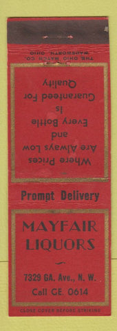 Matchbook Cover - Mayfair Liquors