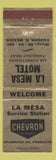 Matchbook Cover - Chevron oil gas La Mesa Motel Vaughn NM WEAR