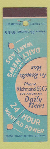 Matchbook Cover - Los Angeles CA Daily News newspaper