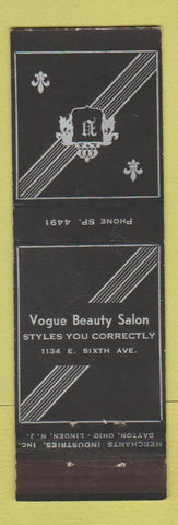 Matchbook Cover - Vogue Beauty Salon MERCHANTS