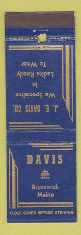 Matchbook Cover - Davis Women's Clothes Brunswick ME