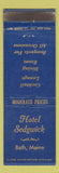 Matchbook Cover - Hotel Sedgwick Bath ME