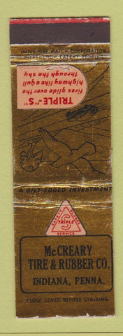Matchbook Cover - McCreary Tire and Rubber Indiana PA