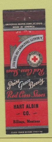 Matchbook Cover - Red Cross Shoes Hart Albin Billings MT
