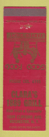 Matchbook Cover - Clara's 1889 Grill Rochester NY