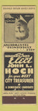 Matchbook Cover - John Hoch for City Treasurer Election Federal